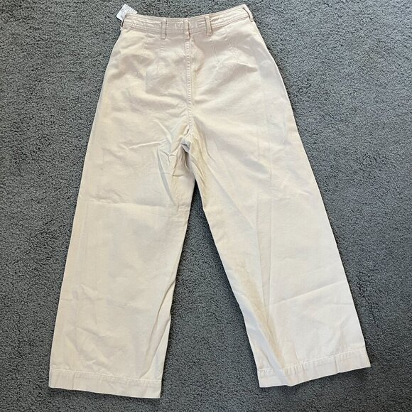 FP WE THE FREE Taupe HIGH RISE WIDE LEG FLAT FRONT COTTON BAGGIE PANTS -NWT - 30 - Picture 4 of 12